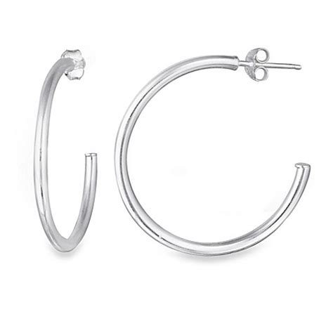 sterling silver open hoop earrings